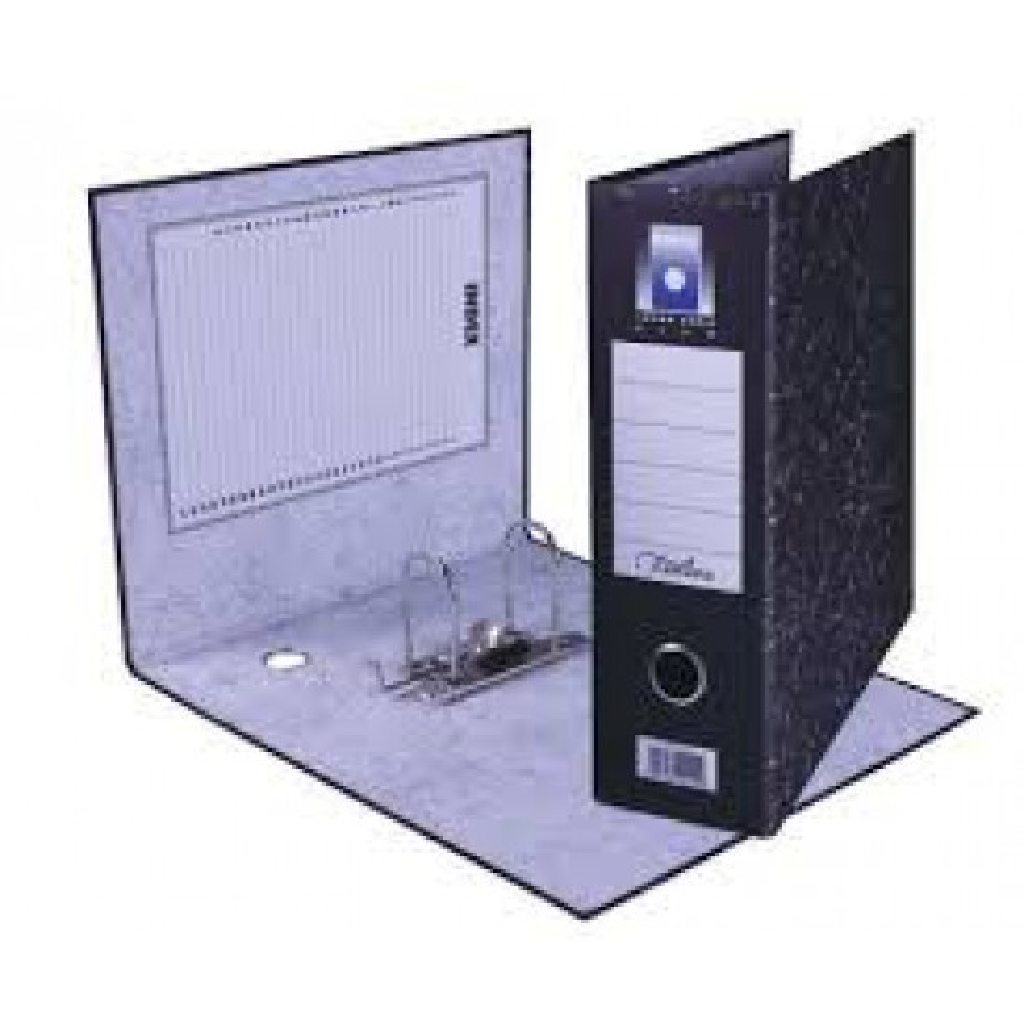 Treeline A4 Lever Arch File Board Black Mottled with Plastic Compressor